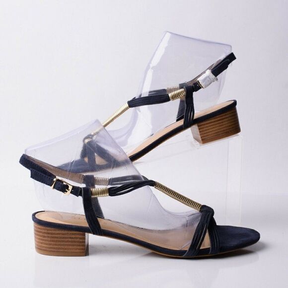 Talbots Peyton2 Womens Blue Suede T-Strap Sandals Sz 11 Open Toe Slingbacks New - Picture 2 of 9